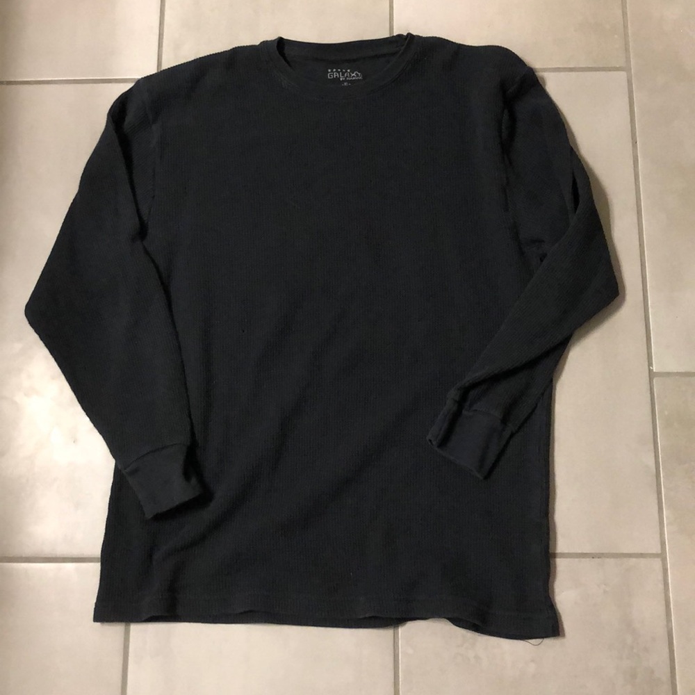 Black waffle shirt